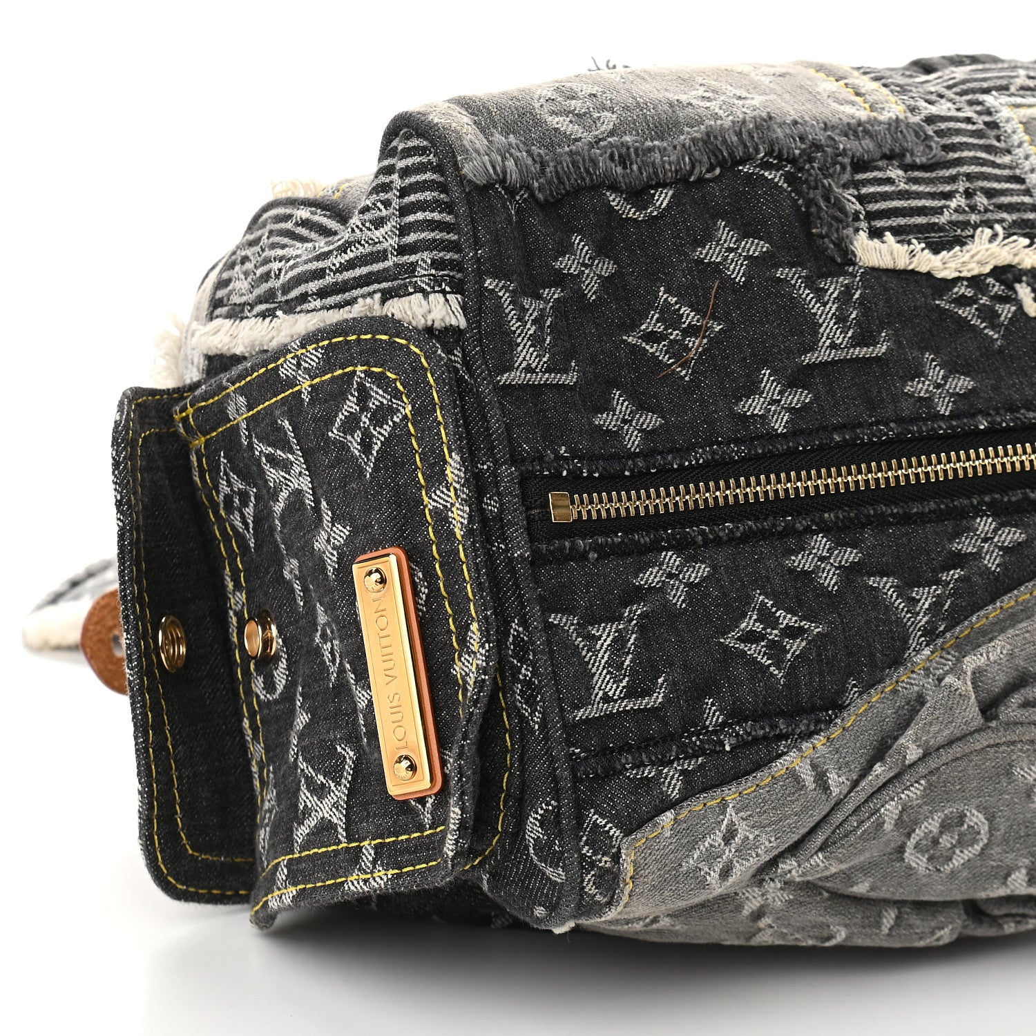 Louis Vuitton Denim Patchwork Speedy 30 Blue 6 of 7