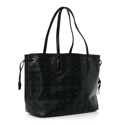 MCM Visetos Medium Liz Reversible Shopper Tote Black 4 of 19