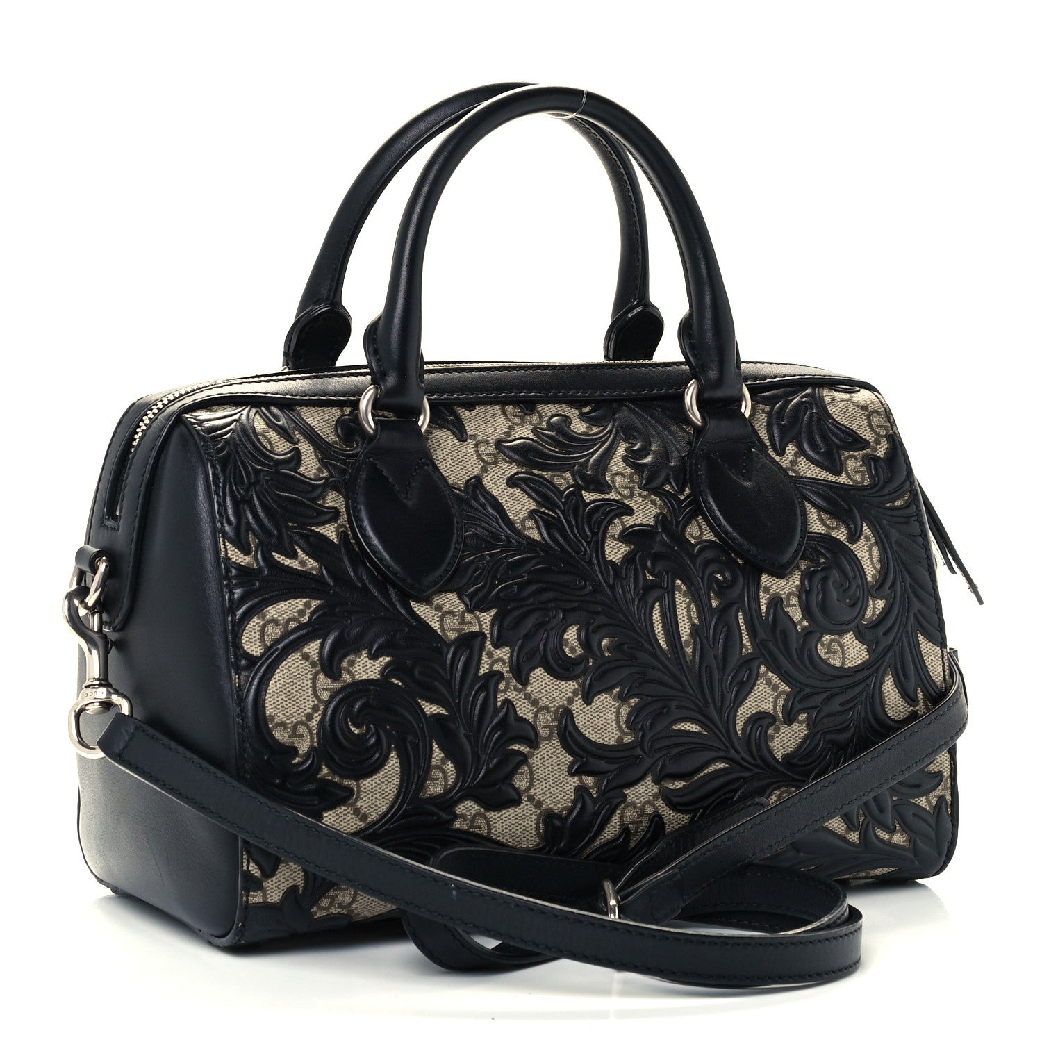 Gucci GG Supreme Monogram Arabesque Small Boston Black 3 of 11