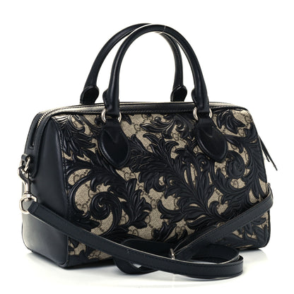 Gucci GG Supreme Monogram Arabesque Small Boston Black 3 of 11