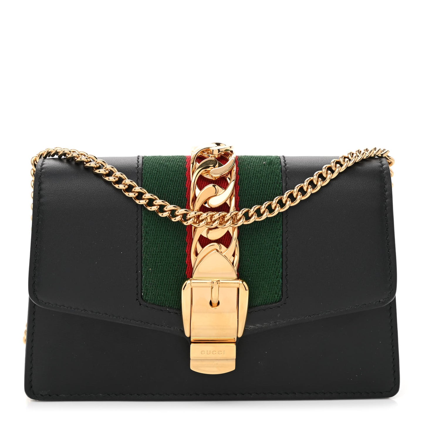 Calfskin Super Mini Sylvie Chain Shoulder Bag Black