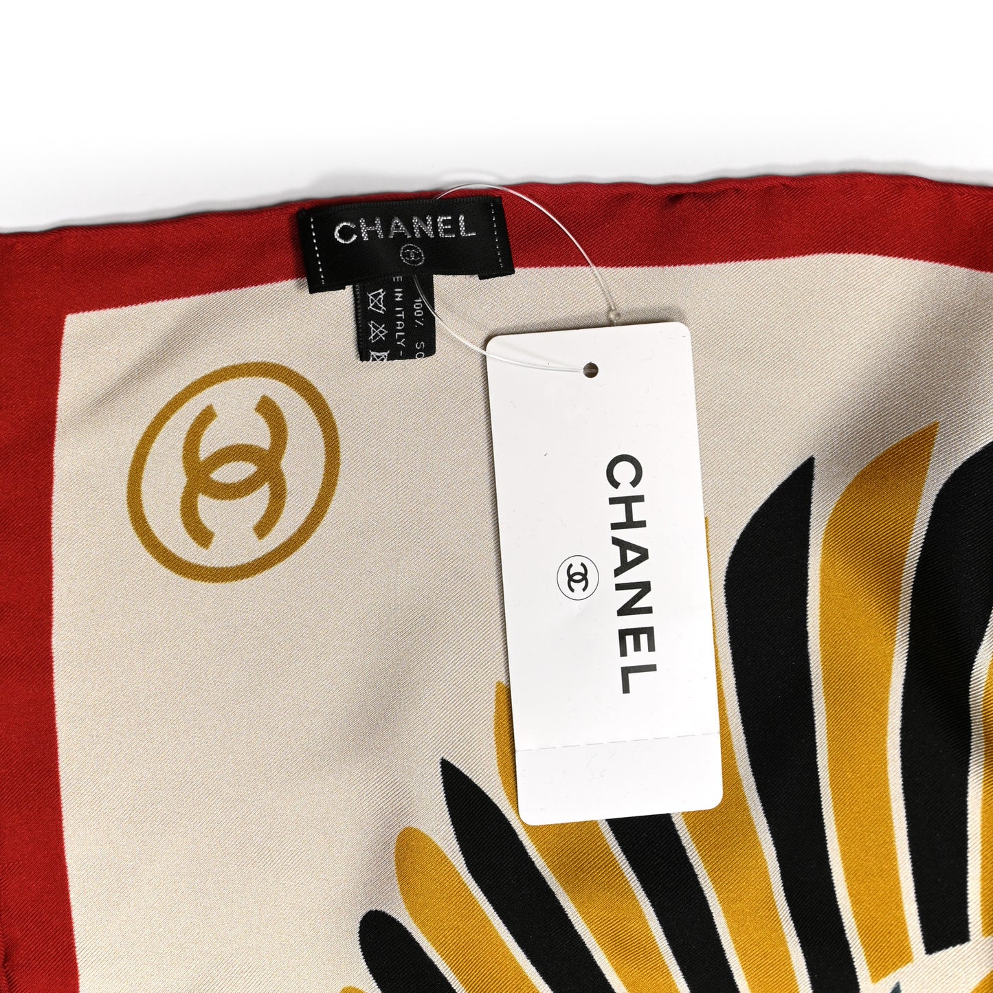 Silk Egyptian CC Scarf Beige