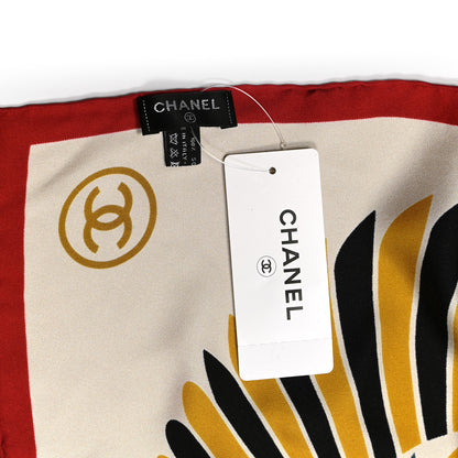 Chanel Silk Egyptian CC Scarf Beige 2 of 5