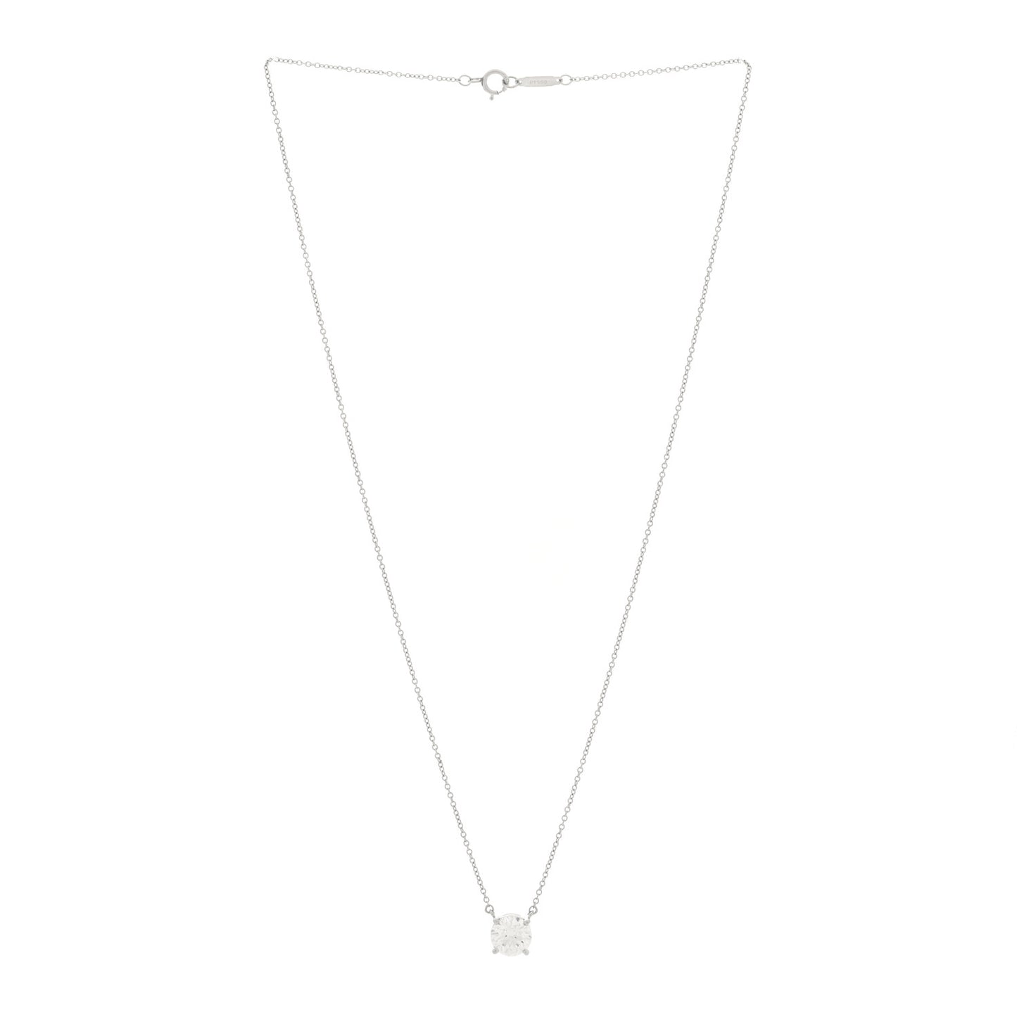 Platinum Diamond 1.52ct Solitaire Pendant Necklace