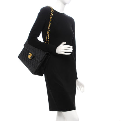 Chanel Lambskin Quilted XL Jumbo Single Flap Black 2 of 10