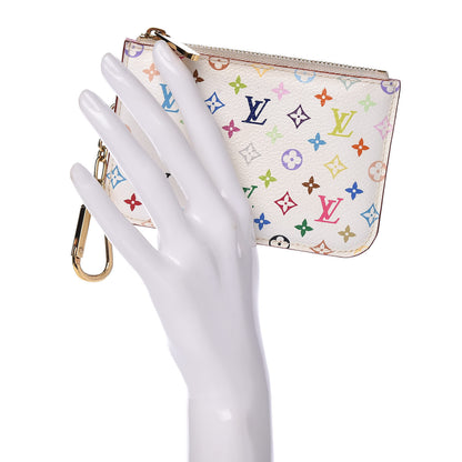 Louis Vuitton Monogram Multicolor Key Pouch White Litchi 2 of 11