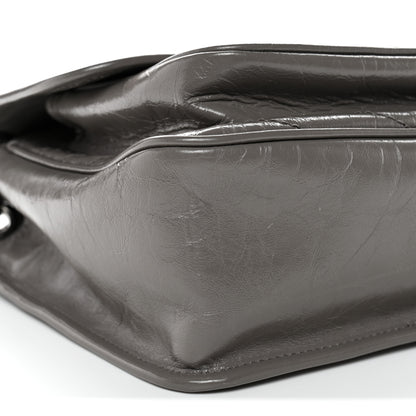 Saint Laurent Crinkled Calfskin Matelasse Monogram Medium Niki Chain Satchel Fog 9 of 10