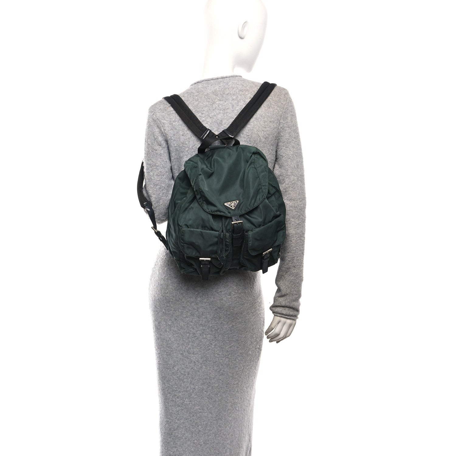 Prada Nylon Vela Medium Backpack Green 2 of 10