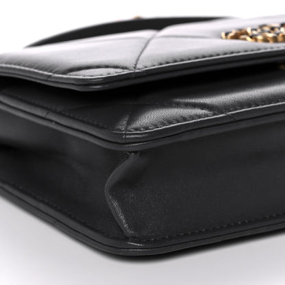 Chanel Lambskin Quilted Chanel 19 Wallet On Chain WOC Dark Grey 9 of 17