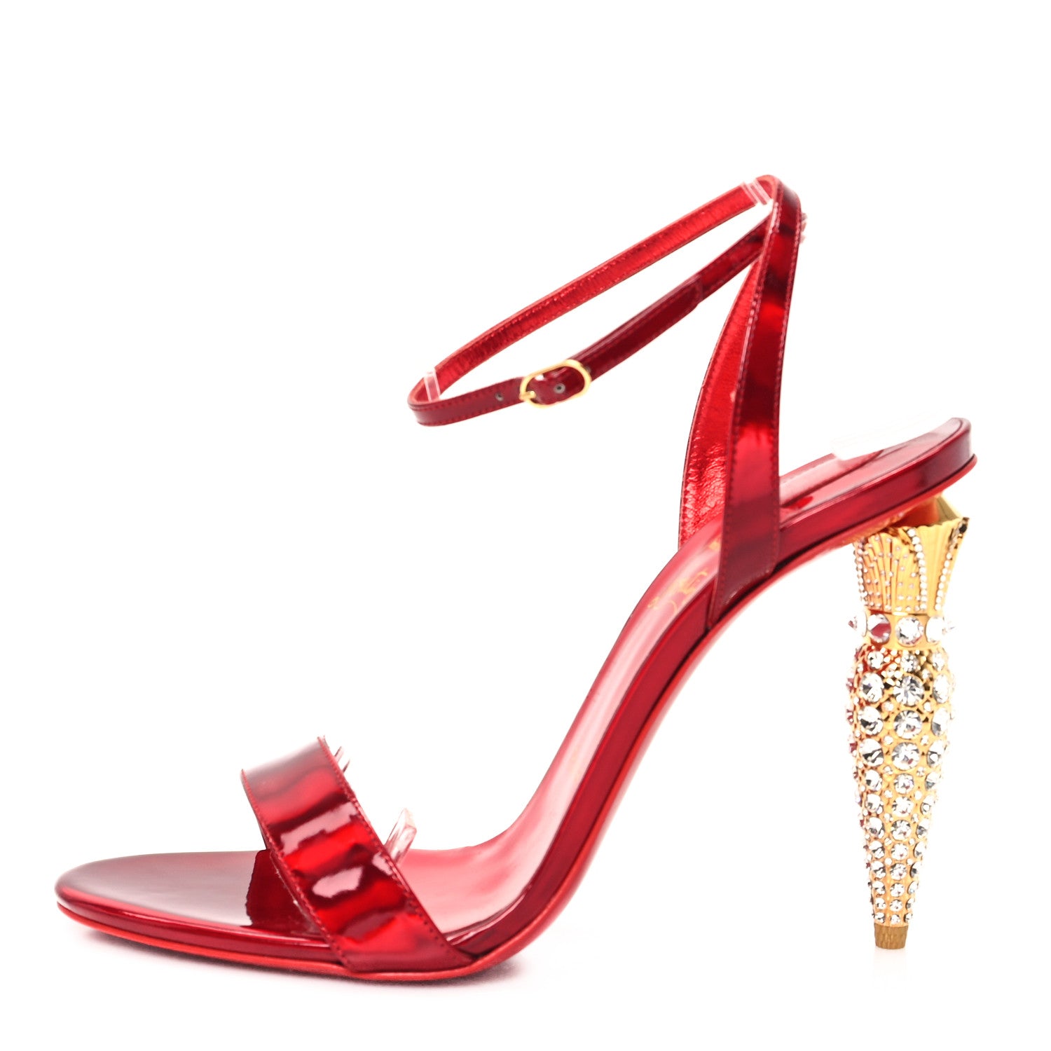 Christian Louboutin Patent Crystal Lipchick 100 Sandals 39 Loubi 1 of 8