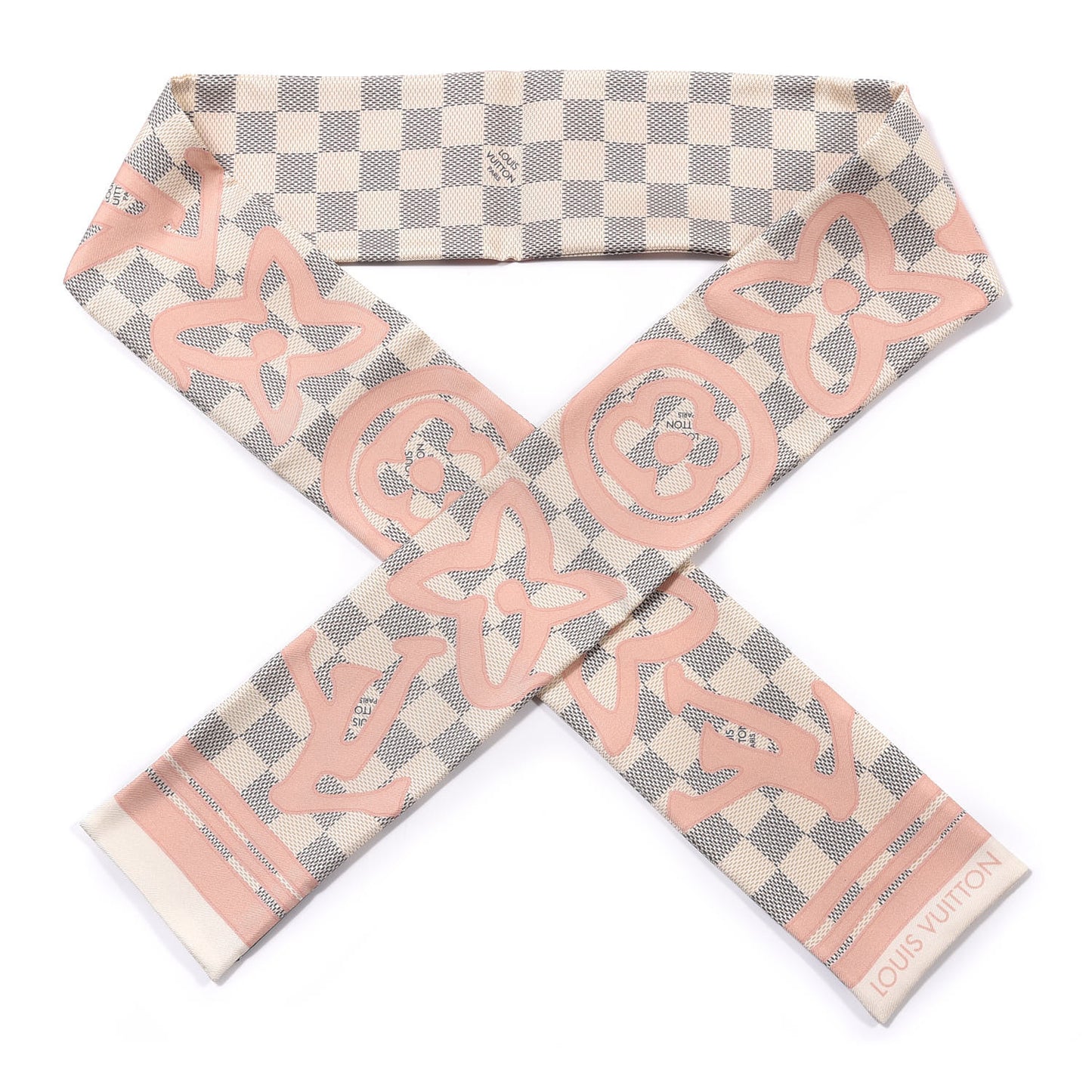 Silk Damier Azur Tahitienne Bandeau Rose Ballerine