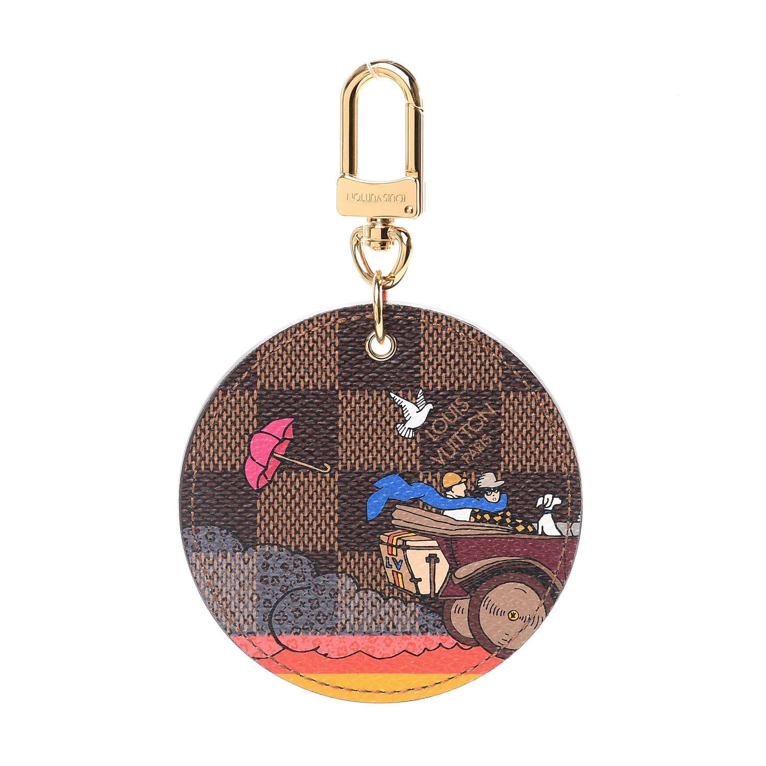 Louis Vuitton Damier Ebene 2015 Christmas Animation Bag Charm Key Ring 1 of 5