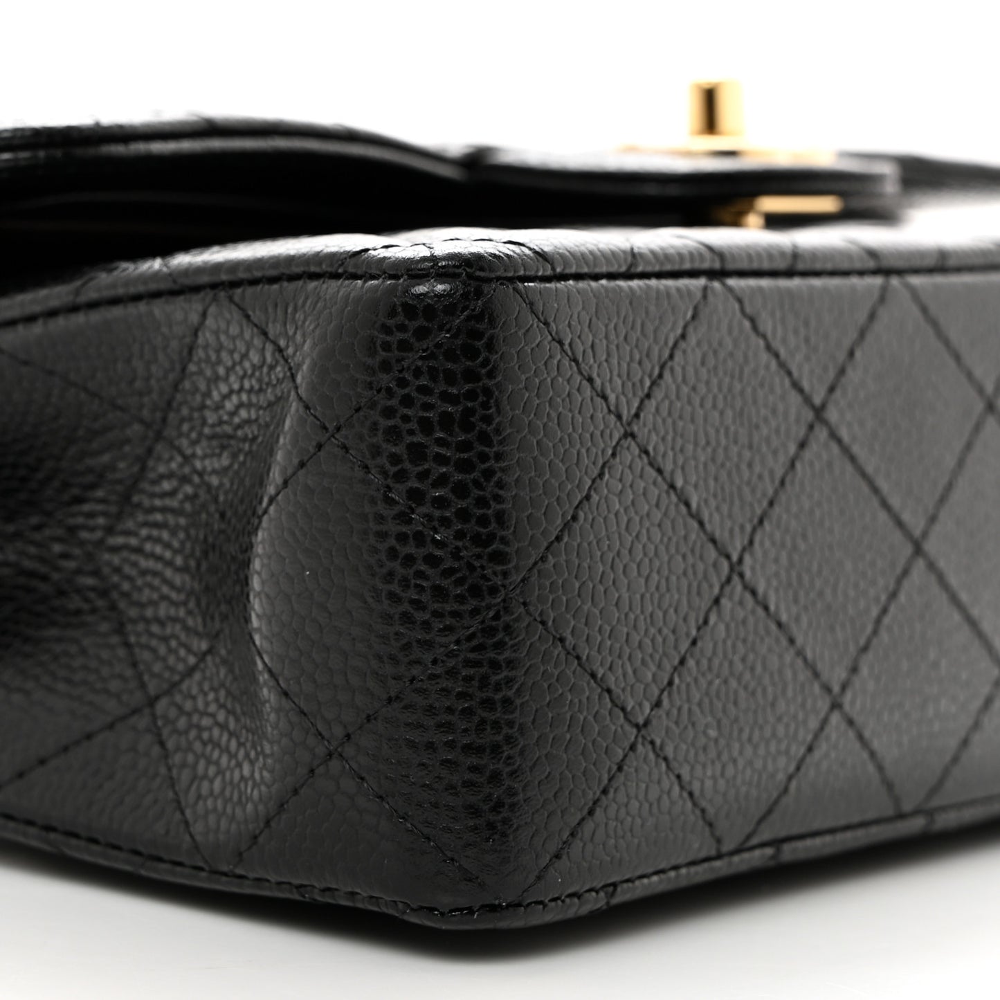 Caviar Quilted Small Double Flap Black