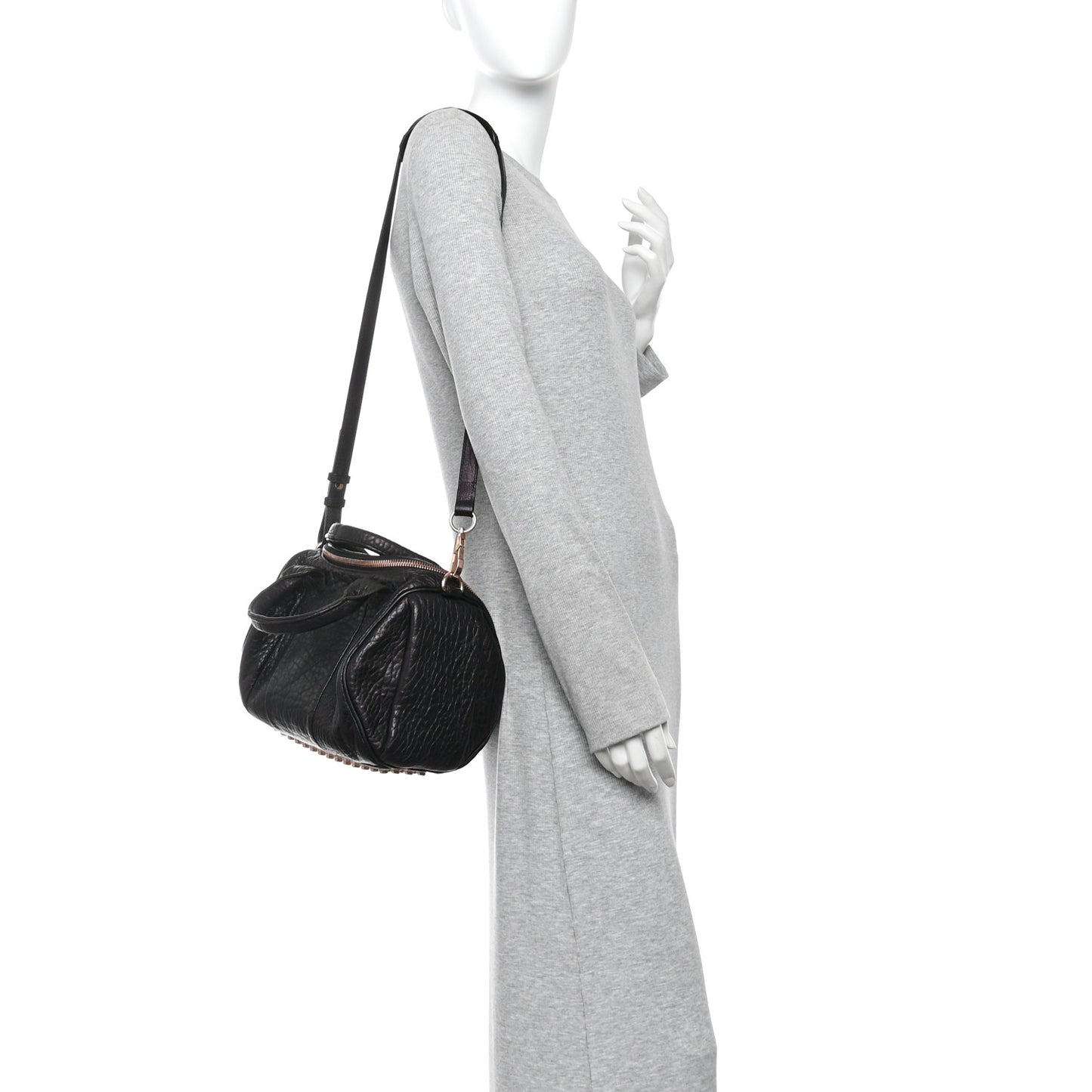 Pebbled Lambskin Rockie Black Rose Gold Hardware