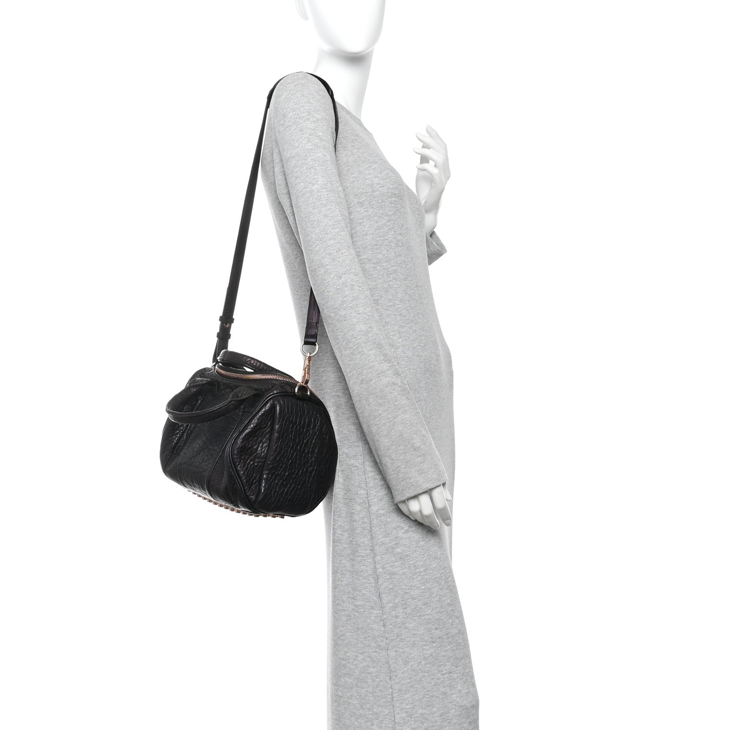 Alexander Wang Pebbled Lambskin Rockie Black Rose Gold Hardware 2 of 14