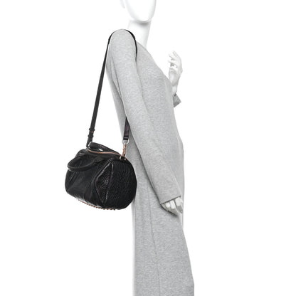 Alexander Wang Pebbled Lambskin Rockie Black Rose Gold Hardware 2 of 14