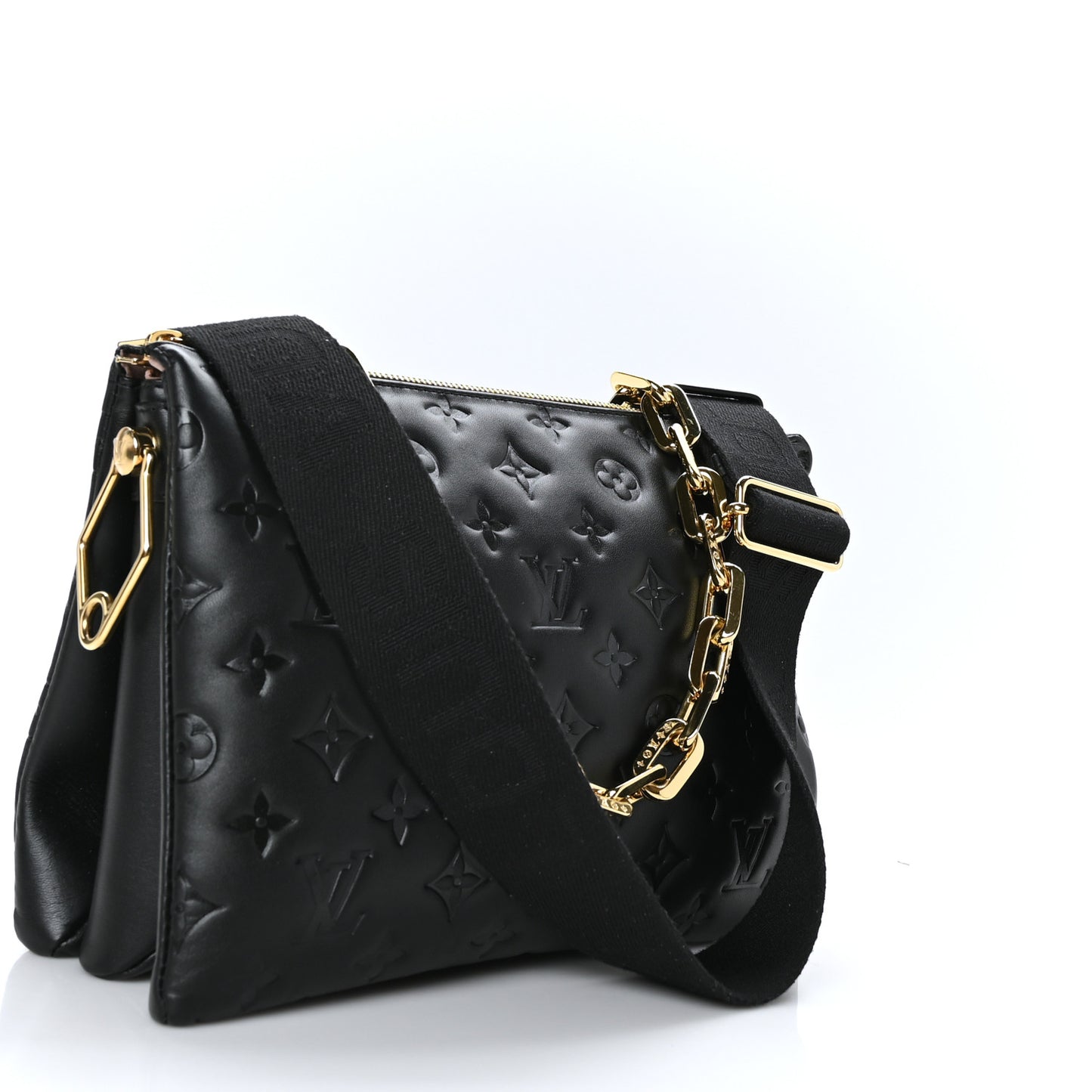 Lambskin Embossed Monogram Coussin PM Black