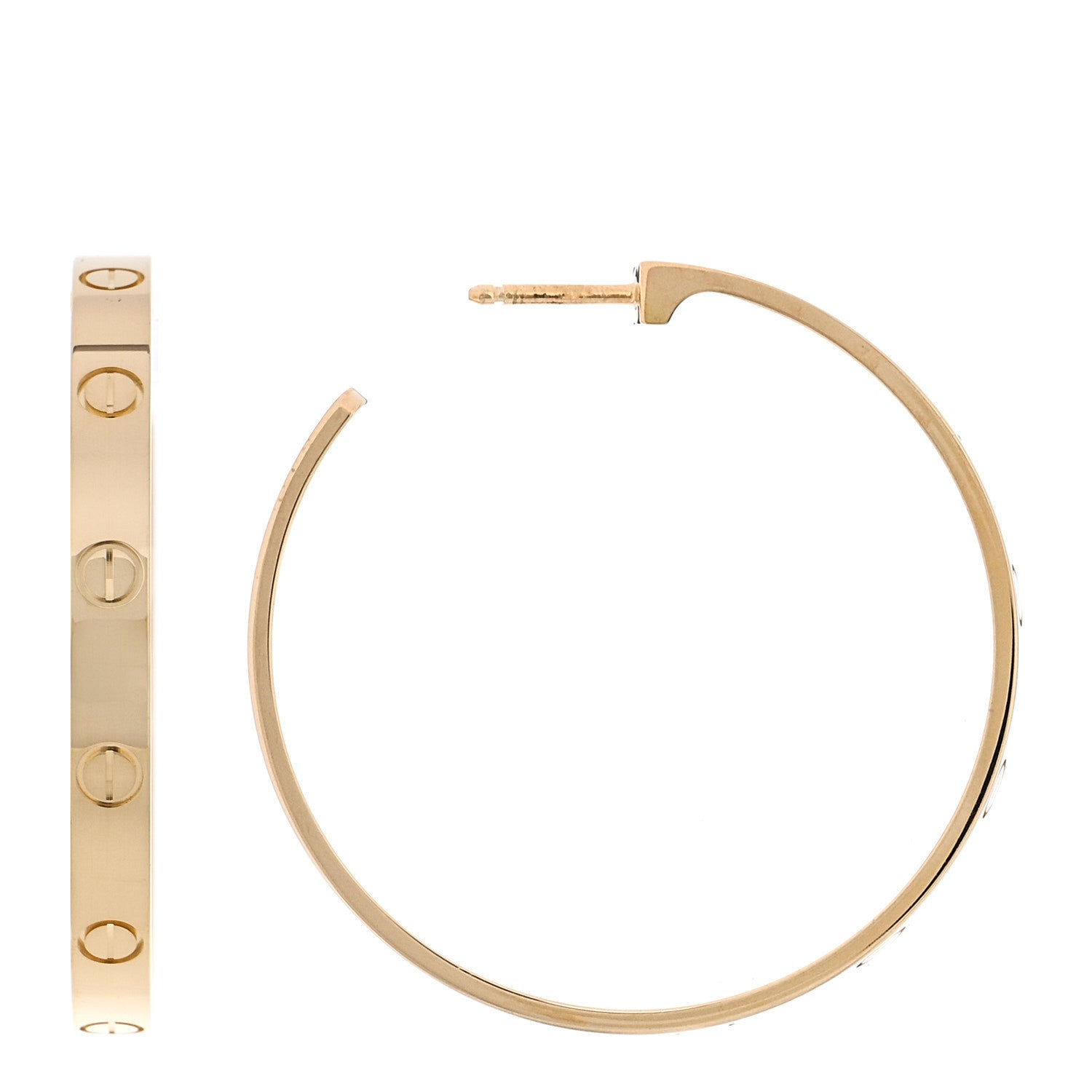 Cartier 18K Yellow Gold Large LOVE Hoop Earrings 1 of 5