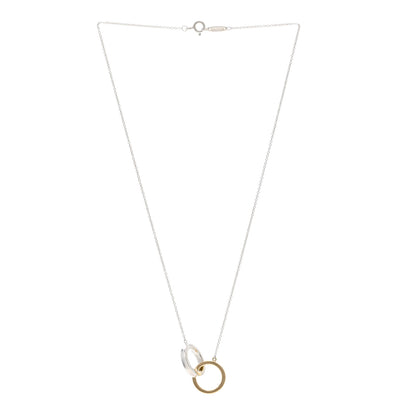 Tiffany Sterling Silver 18K Yellow Gold 1837 Interlocking Circles Pendant Necklace 3 of 4
