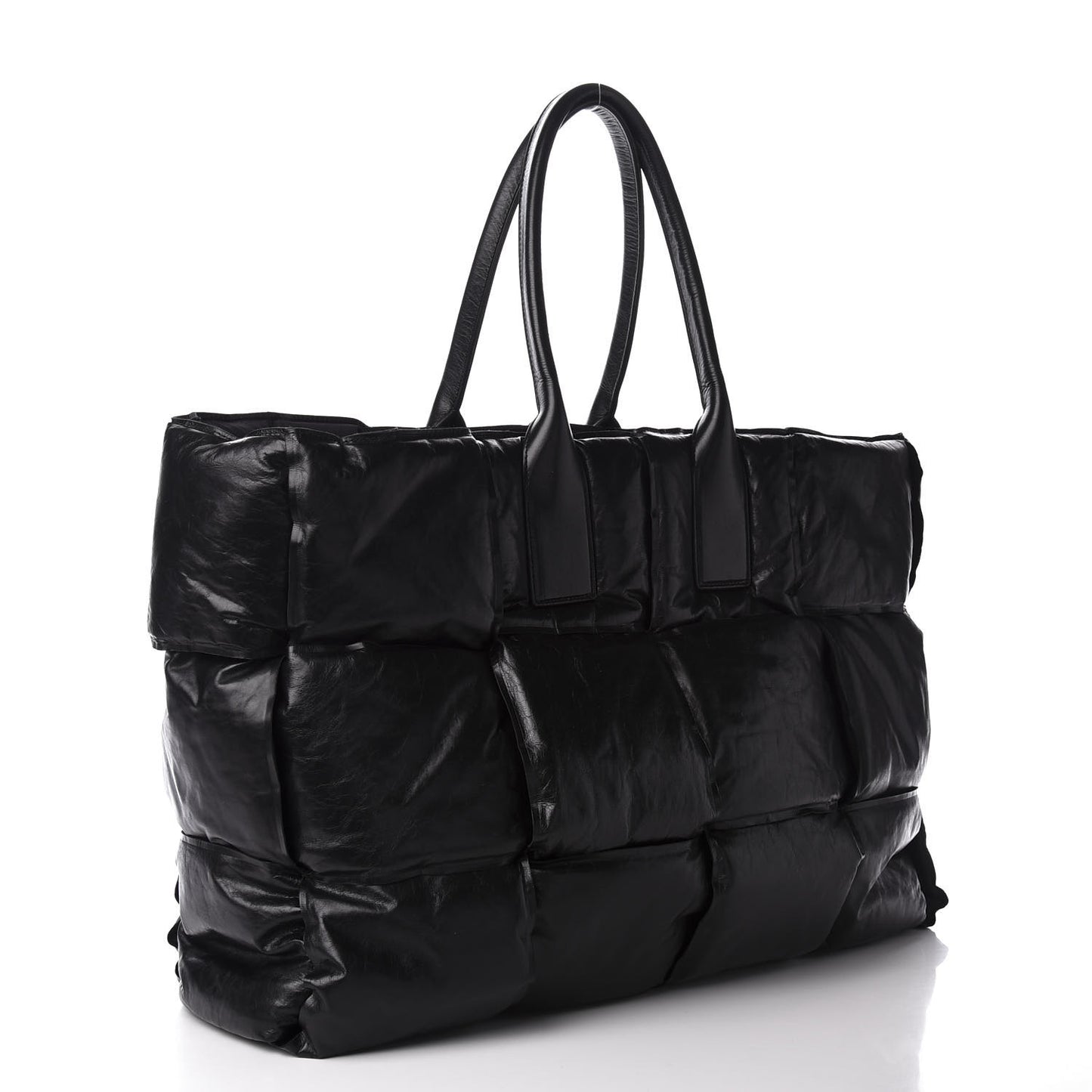 Calfskin Maxi Intrecciato BV Squash Tote Black