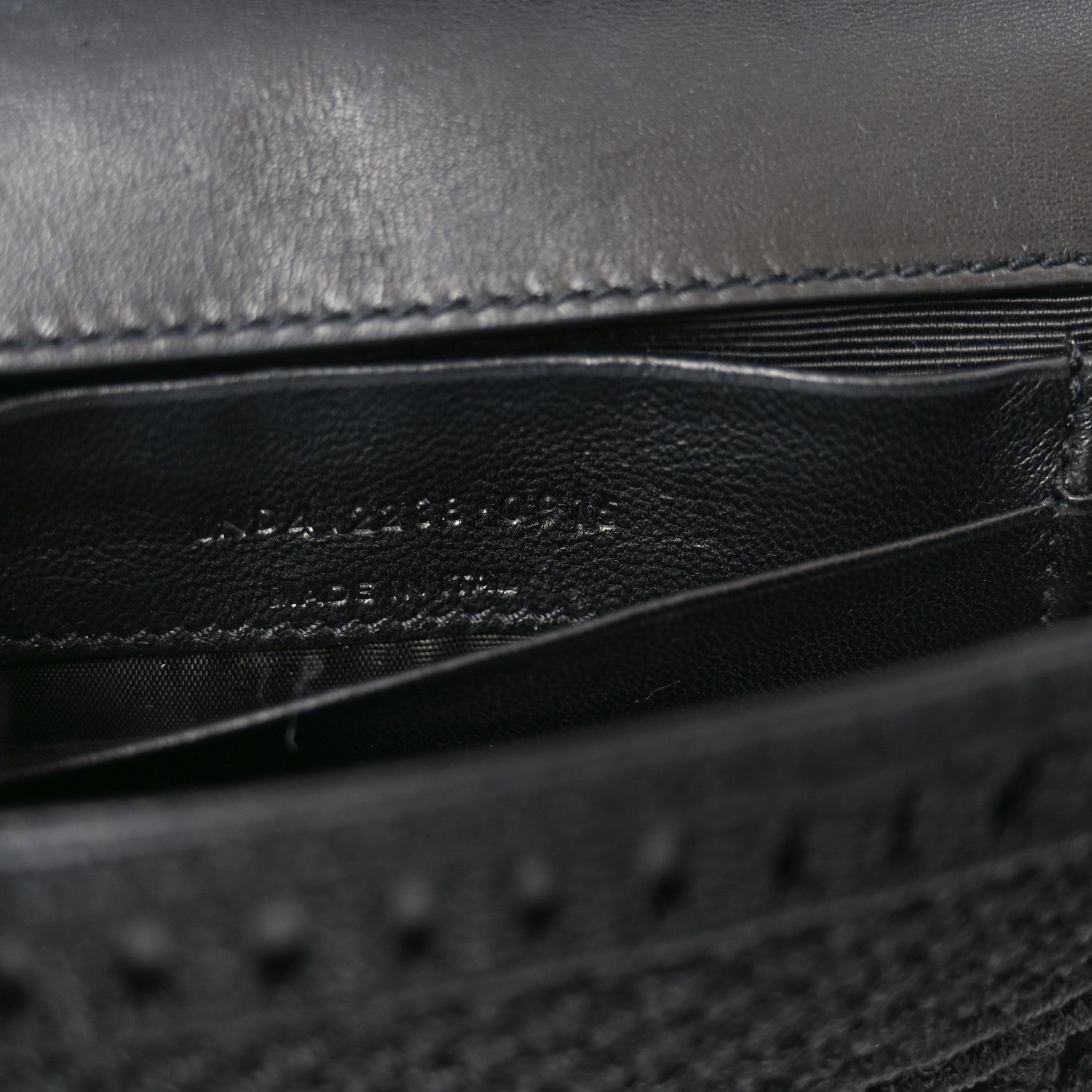 Saint Laurent Calfskin Crochet Baby Monogram Chain Satchel Black 7 of 10