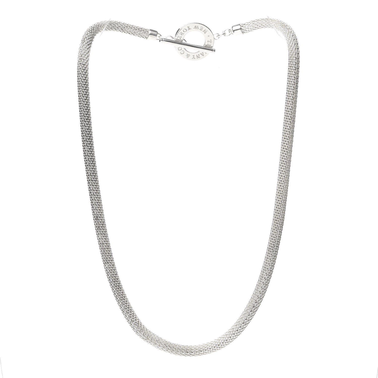 Tiffany Sterling Silver Somerset Mesh Toggle Necklace 3 of 6
