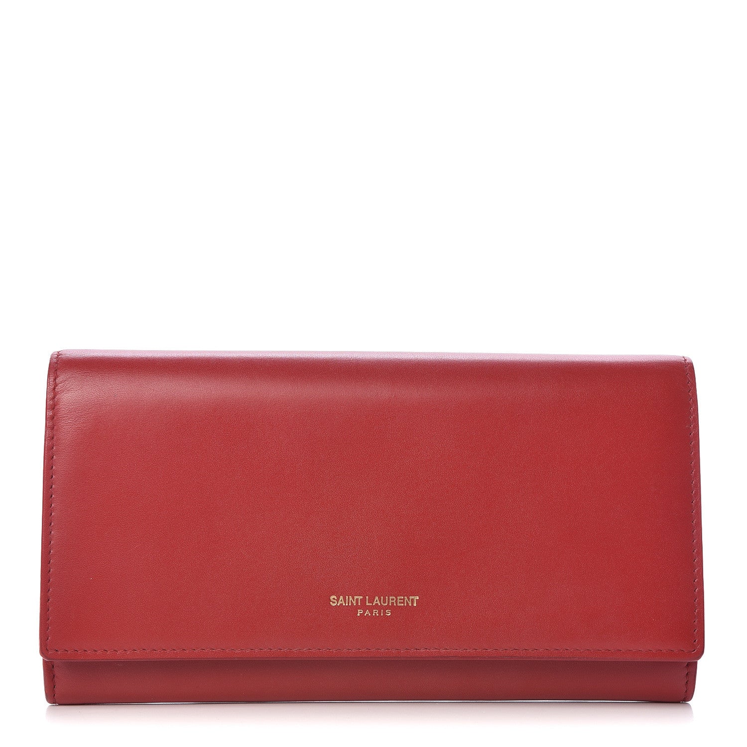 Saint Laurent Calfskin Classic Large Marquage Flap Wallet Red 1 of 7