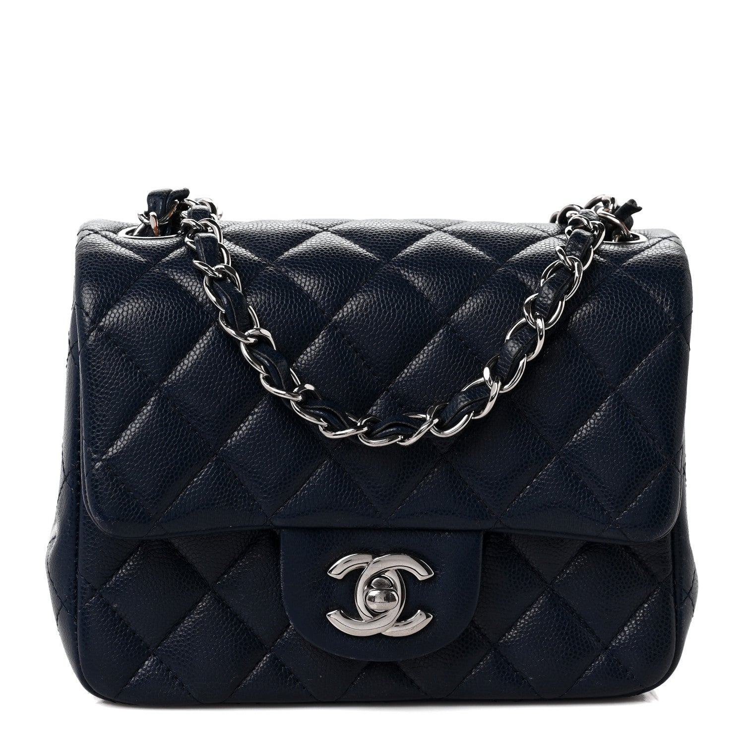 Chanel Caviar Quilted Mini Square Flap Navy 1 of 10