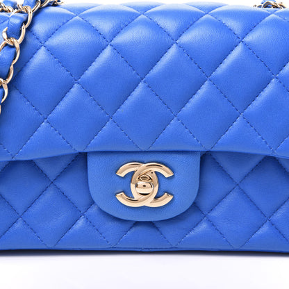 Chanel Lambskin Quilted Mini Rectangular Flap Blue 9 of 10