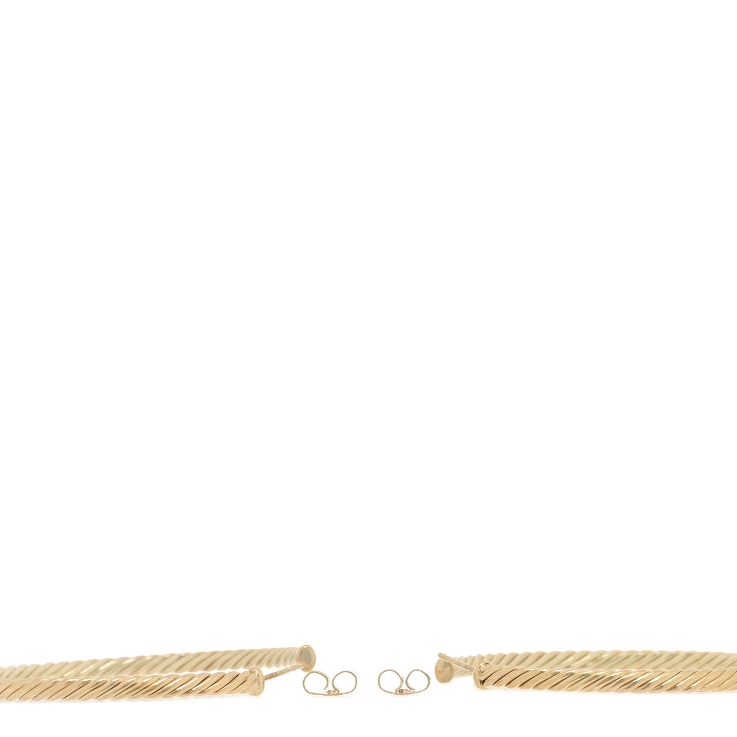18K Yellow Gold Large Cablespira Hoop Earrings