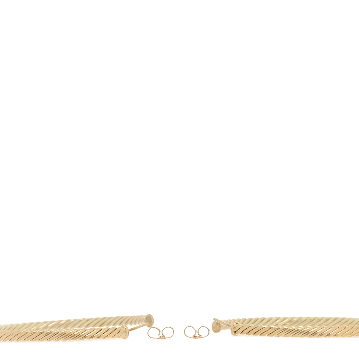 David Yurman 18K Yellow Gold Large Cablespira Hoop Earrings 3 of 5