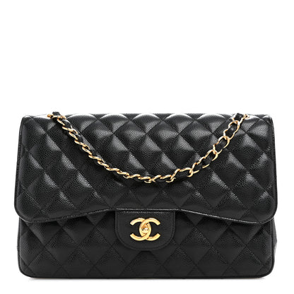 Chanel Caviar Quilted Jumbo Double Flap Black 1 of 12