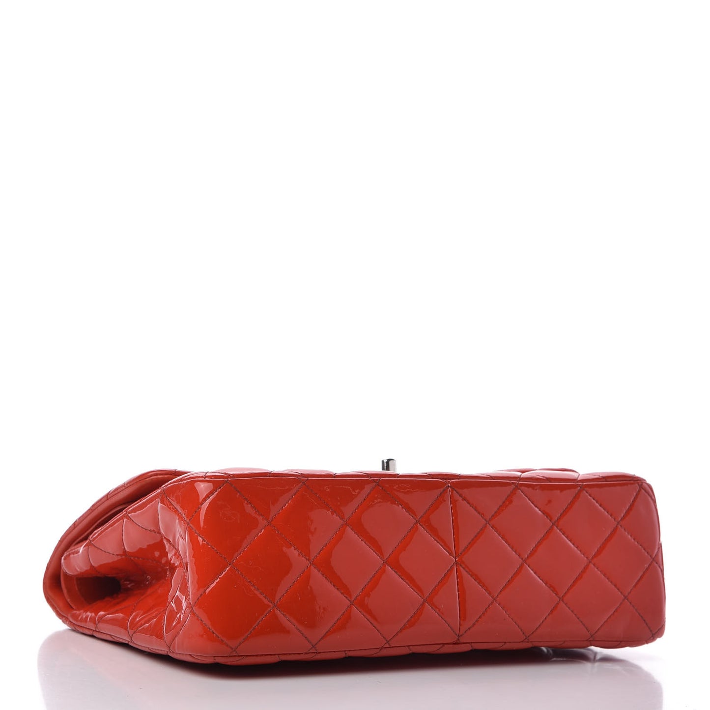 Patent Quilted Jumbo Double Flap Red