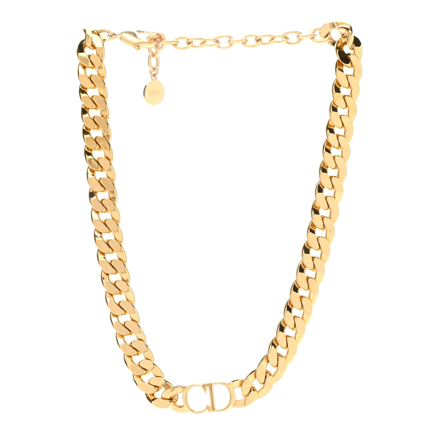 Christian Dior Metal Danseuse Etoile Chain Choker Necklace Gold 3 of 7