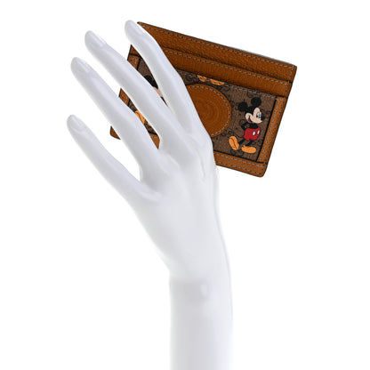 Gucci X DISNEY Mini Vintage GG Supreme Monogram Mickey Mouse Card Holder Beige Vintage Sun Oil 2 of 7