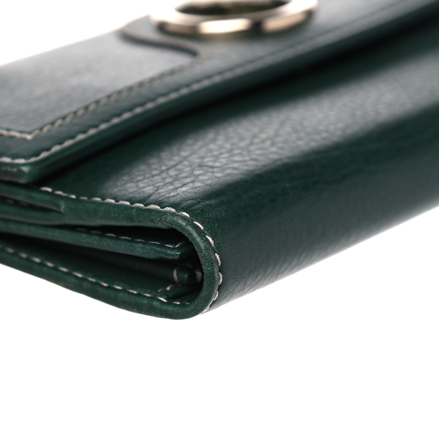 Gucci Calfskin Crest Continental Flap Wallet Green 9 of 14