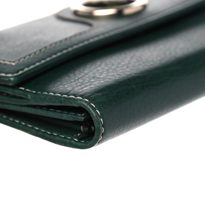 Gucci Calfskin Crest Continental Flap Wallet Green 9 of 14