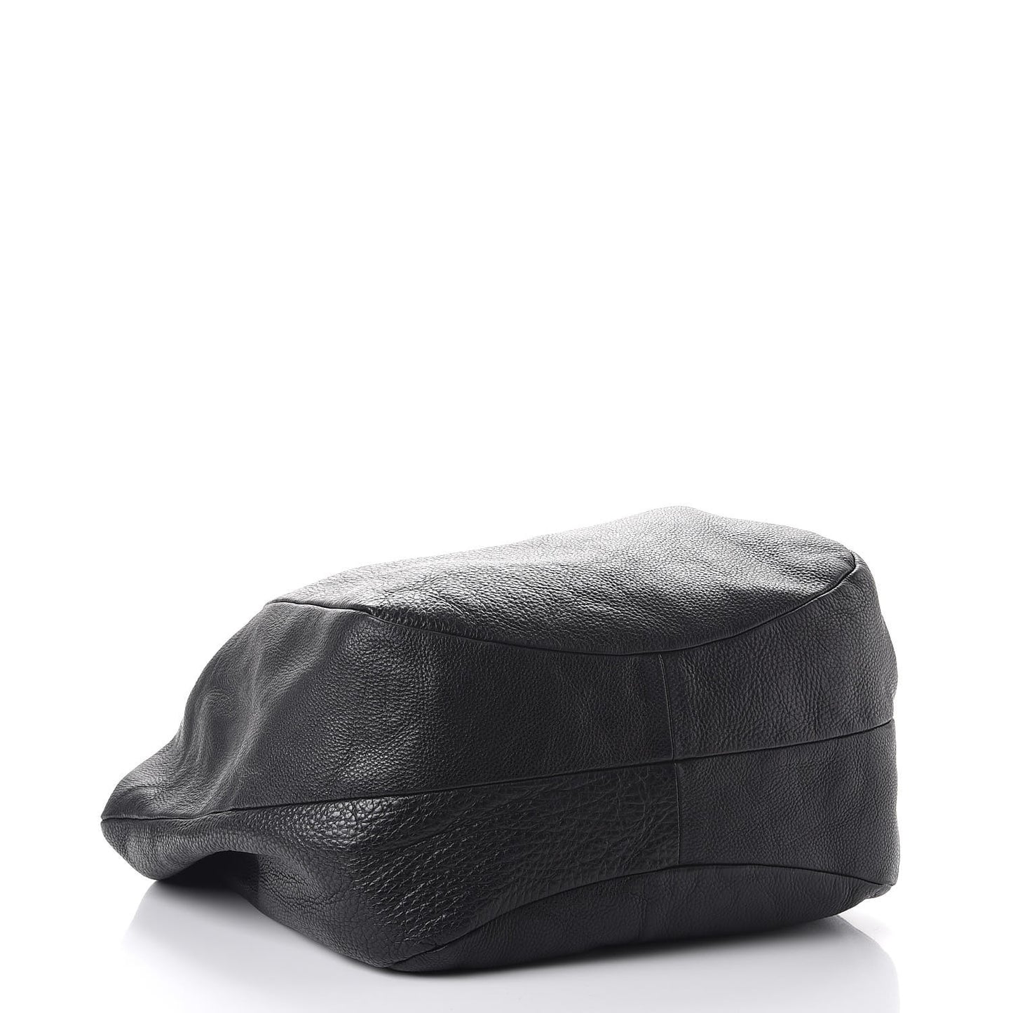 Leather Chain Hobo Shoulder Bag Black