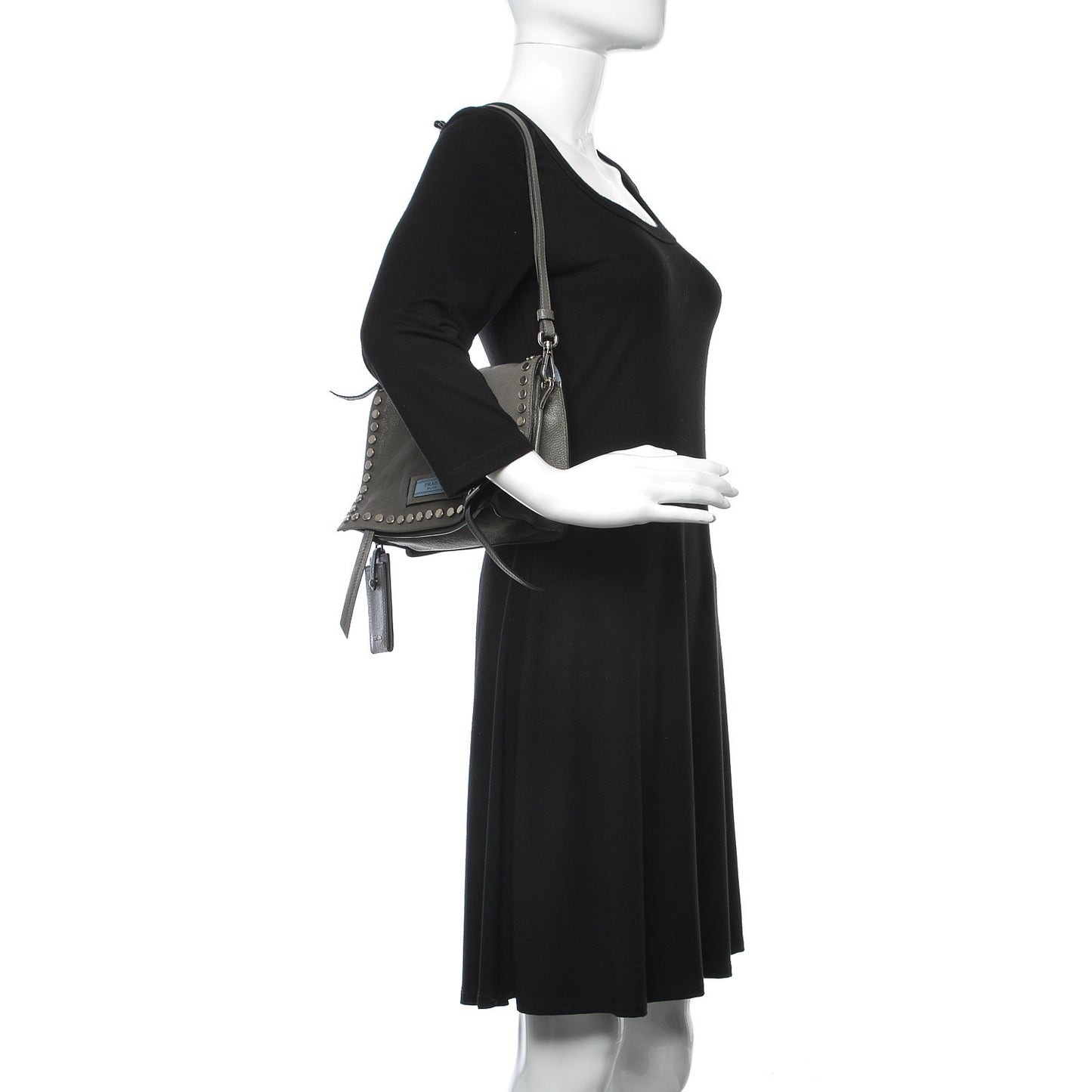 Glace Calf Studded Etiquette Flap Marmo Astrale