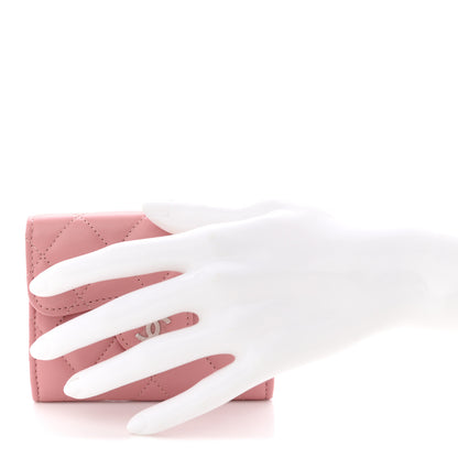 Chanel Lambskin Quilted Flap Card Holder Pink 2 of 8