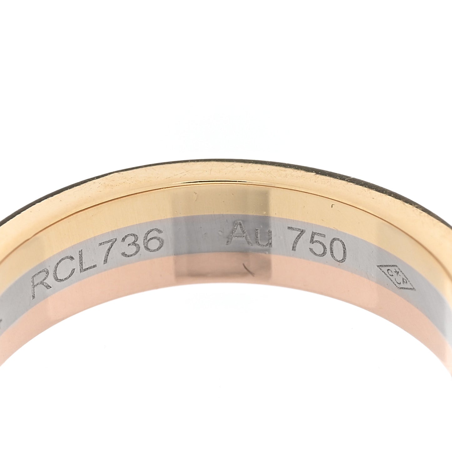18K Pink White Yellow Gold 4.8mm Vendome Louis Cartier Wedding Band Ring 54 6.75