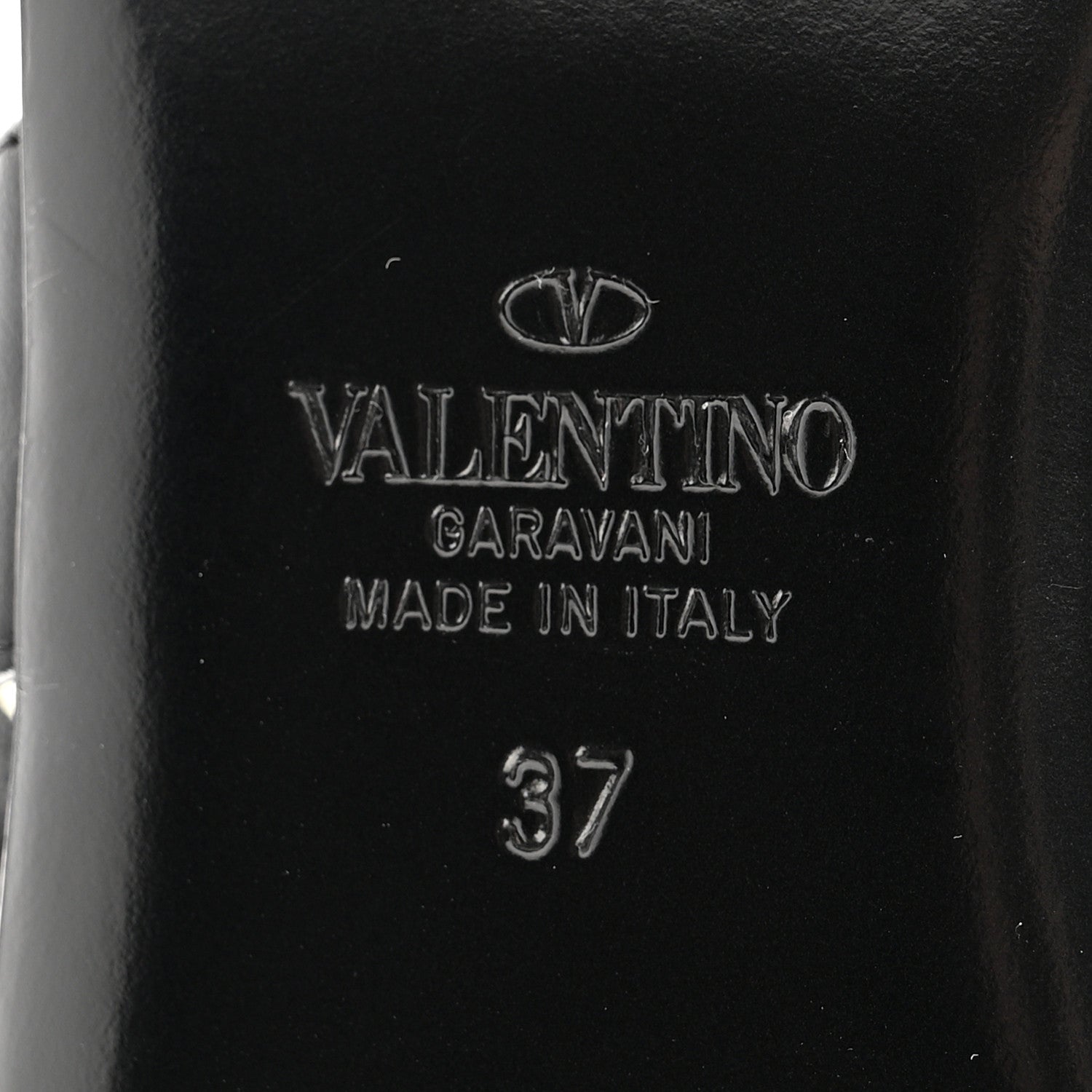 Valentino Garavani Calfskin Roman Stud Flat Slide Sandals 37 Black 9 of 10