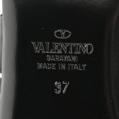 Valentino Garavani Calfskin Roman Stud Flat Slide Sandals 37 Black 9 of 10