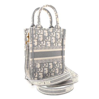 Christian Dior Oblique Mini Book Tote Phone Bag Grey 3 of 10