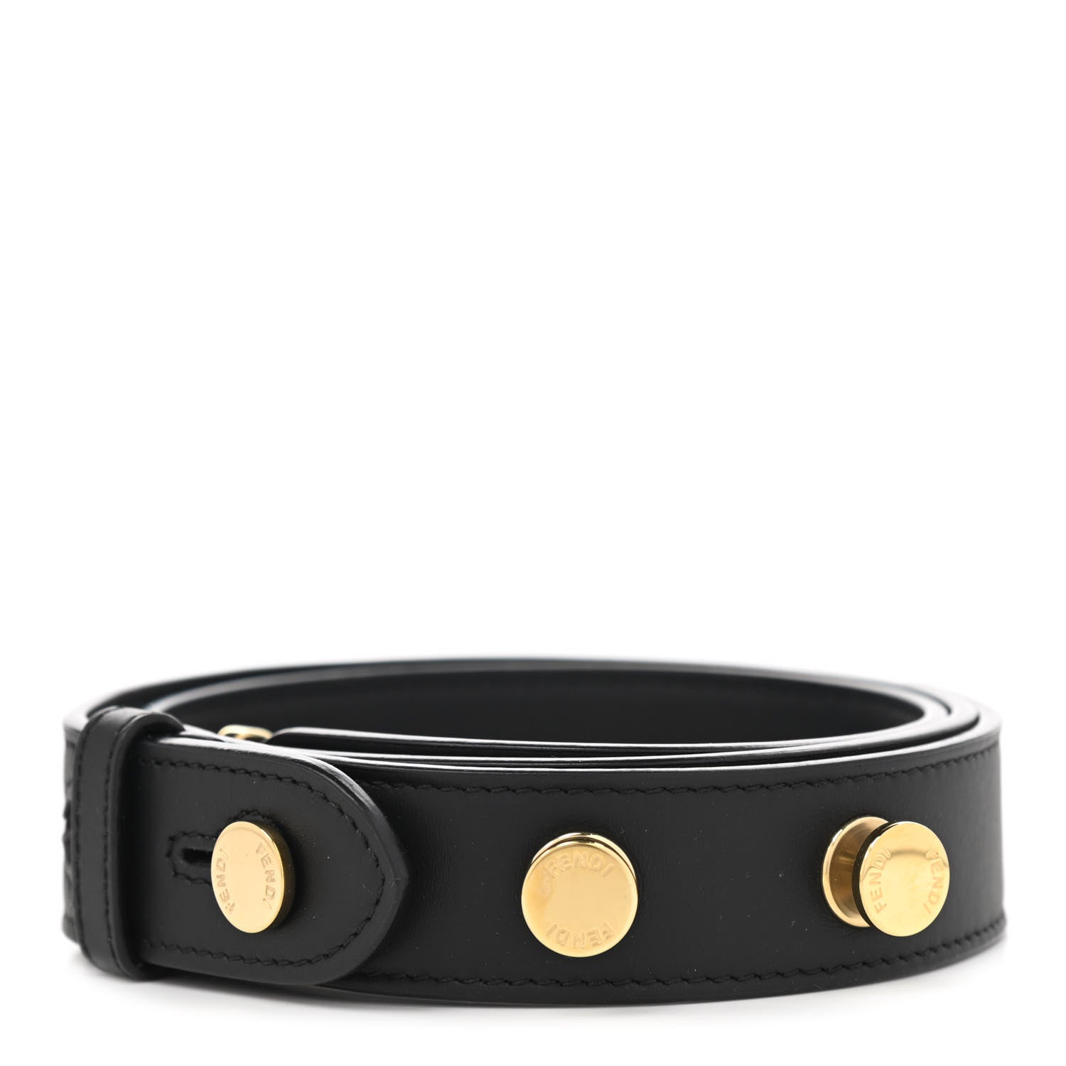 Fendi Vitello Century Opaco Flat Studded Strap You Black 2 of 6