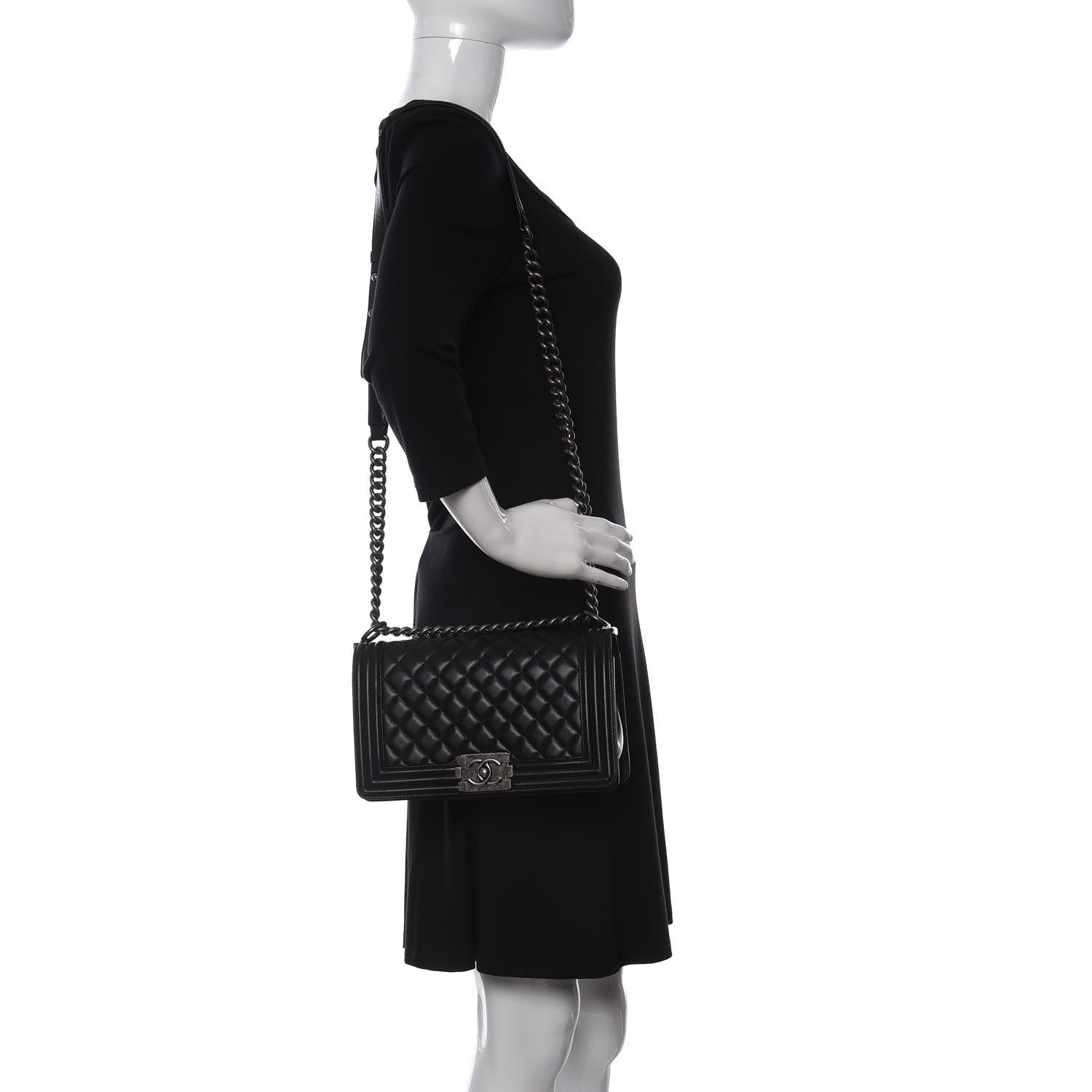 Chanel Lambskin Quilted Medium Boy Flap Black 2 of 10