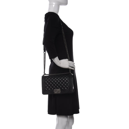 Chanel Lambskin Quilted Medium Boy Flap Black 2 of 10