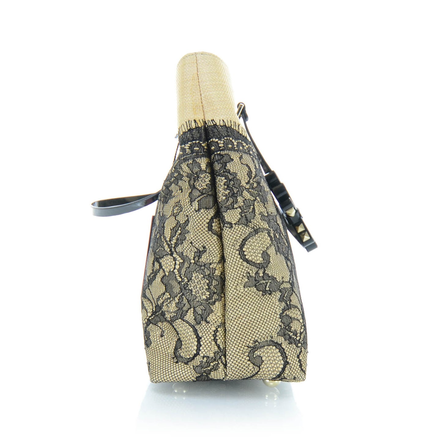 Raffia Straw and Lace Tote