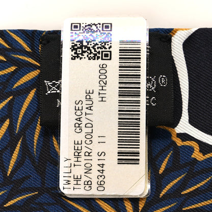 Hermes Silk Three Graces Twilly Black Gold Taupe 4 of 4