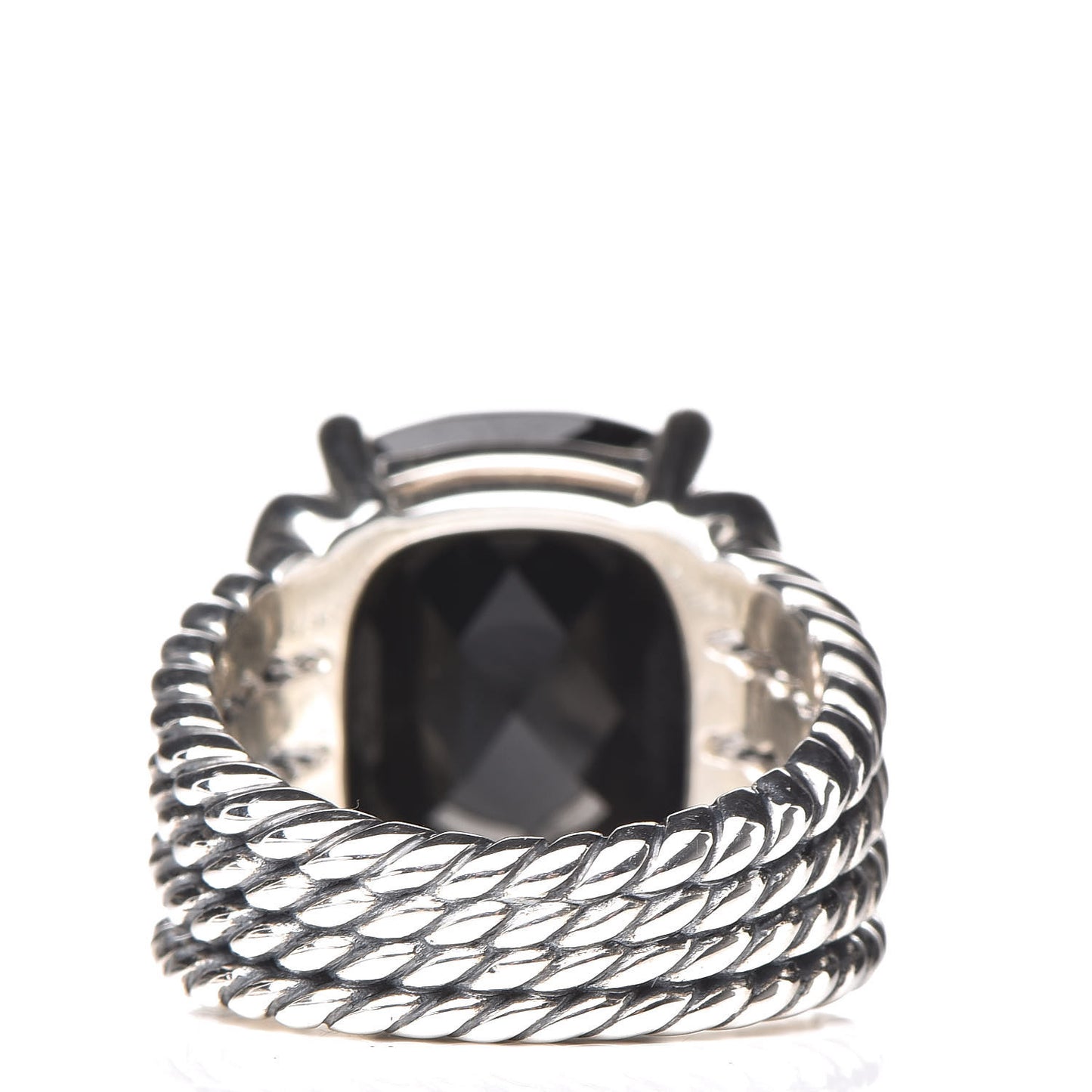 Sterling Silver Diamond Black Onyx 16mm Wheaton Ring 52 6